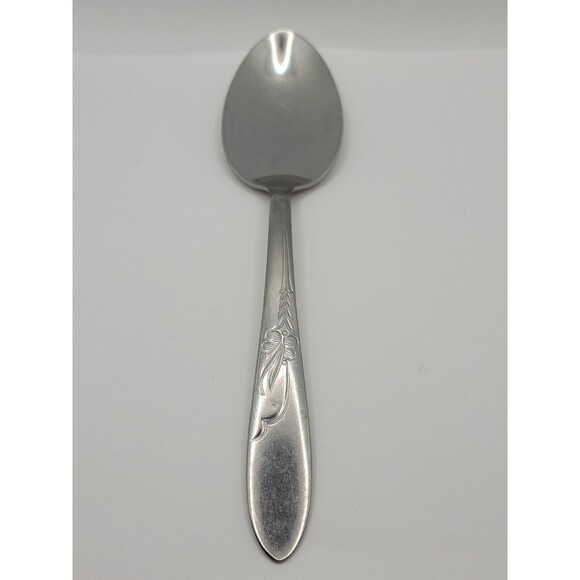 Lot of 1 HB Co Heather Pattern Stainless USA 8" Flatware Solid Serving Spoons - Picture 1 of 3